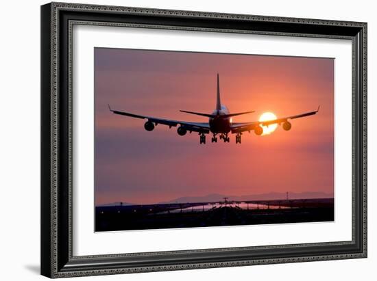 Aeroplane Landing At Sunset, Canada-David Nunuk-Framed Photographic Print