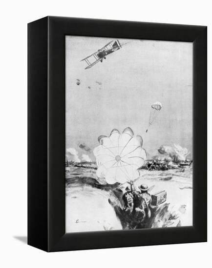 Aeroplane Supplying Ammunition to the British Front Line, World War I, 1914-1918-Joseph Simpson-Framed Premier Image Canvas