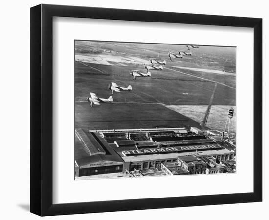 Aeroplanes Flying Above Stearman Aircraft Factory, 1941-null-Framed Photographic Print