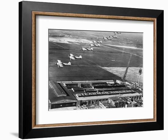 Aeroplanes Flying Above Stearman Aircraft Factory, 1941-null-Framed Photographic Print