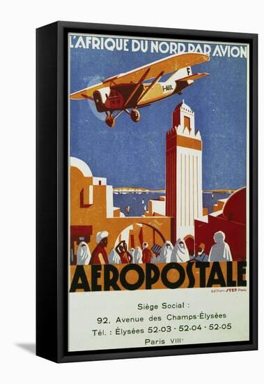 Aeropostale (Airmail), Air Links with North Africa, Billboard, France, 20th Century-null-Framed Premier Image Canvas
