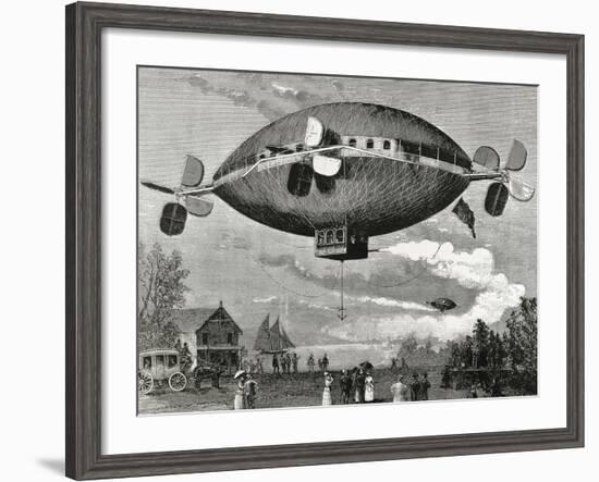 Aerostat. Engraving in the Illustration , 1887.-Tarker-Framed Photographic Print