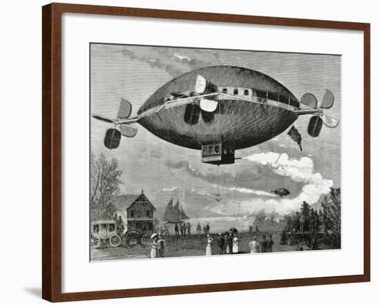Aerostat. Engraving in the Illustration , 1887.-Tarker-Framed Photographic Print