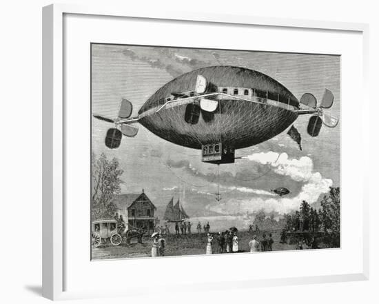 Aerostat. Engraving in the Illustration , 1887.-Tarker-Framed Photographic Print
