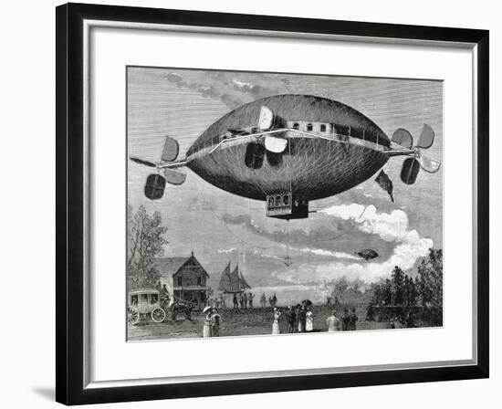 Aerostat. Engraving in the Illustration , 1887.-Tarker-Framed Photographic Print