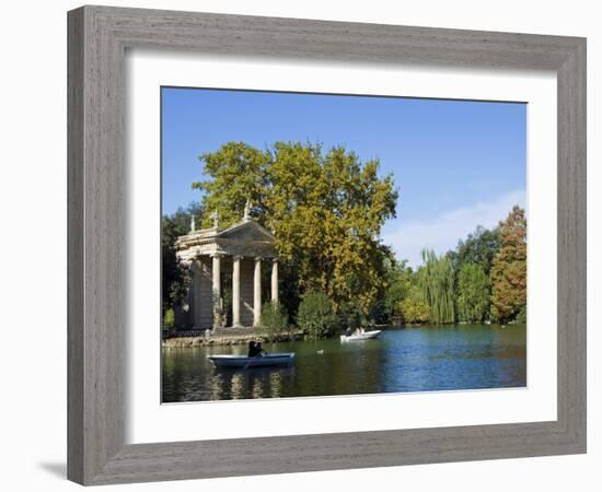 Aesculapius Temple, Lake in Villa Giulia Garden, Rome, Lazio, Italy, Europe-Tondini Nico-Framed Photographic Print