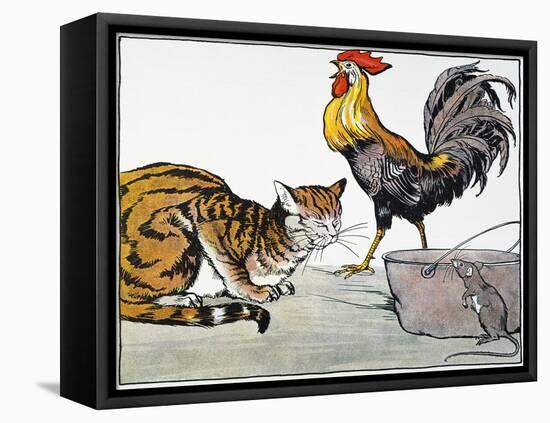 Aesop: Cat, Cock, and Mouse-Milo Winter-Framed Premier Image Canvas
