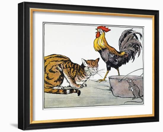 Aesop: Cat, Cock, and Mouse-Milo Winter-Framed Giclee Print