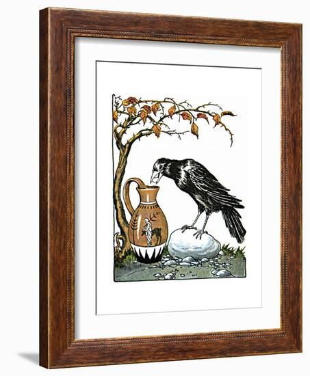 Aesop: Crow and Pitcher-Milo Winter-Framed Giclee Print