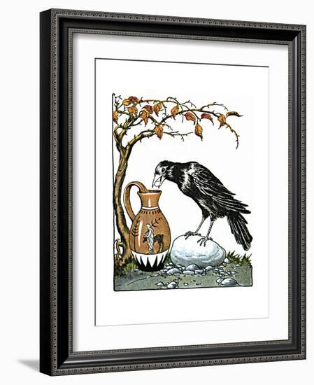 Aesop: Crow and Pitcher-Milo Winter-Framed Giclee Print