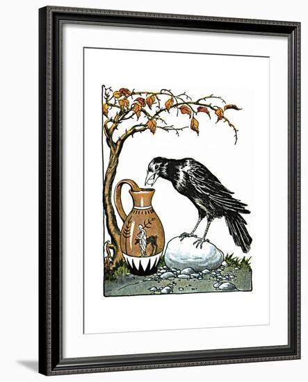 Aesop: Crow and Pitcher-Milo Winter-Framed Giclee Print