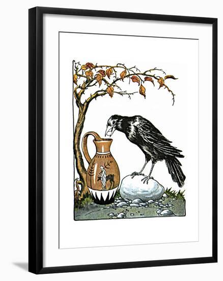 Aesop: Crow and Pitcher-Milo Winter-Framed Giclee Print