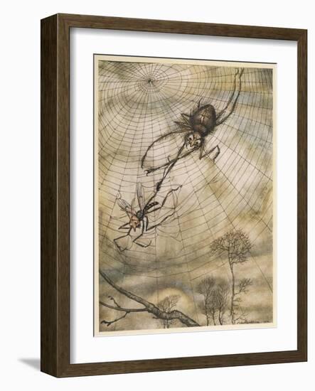 Aesop, Gnat and the Lion-Arthur Rackham-Framed Art Print