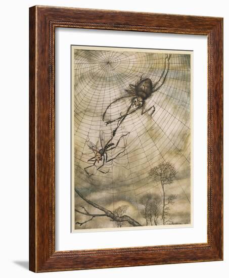 Aesop, Gnat and the Lion-Arthur Rackham-Framed Art Print