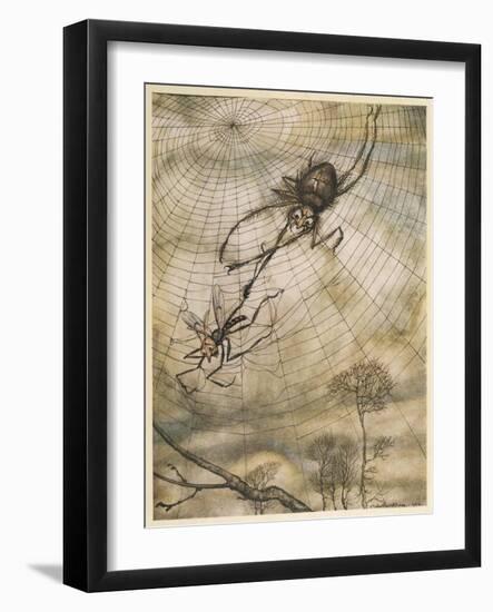 Aesop, Gnat and the Lion-Arthur Rackham-Framed Art Print