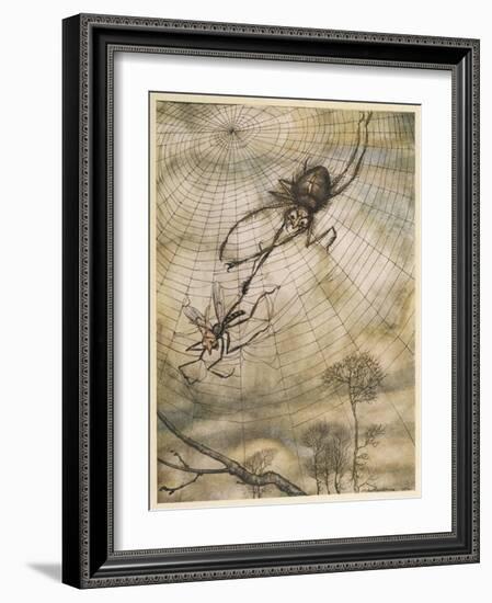 Aesop, Gnat and the Lion-Arthur Rackham-Framed Art Print