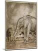 Aesop, Lion and Elephant-Arthur Rackham-Mounted Art Print