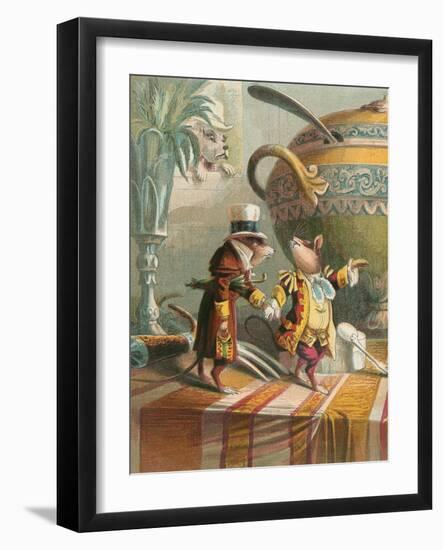 Aesop's Fables, City Mouse and Country Mouse-null-Framed Art Print