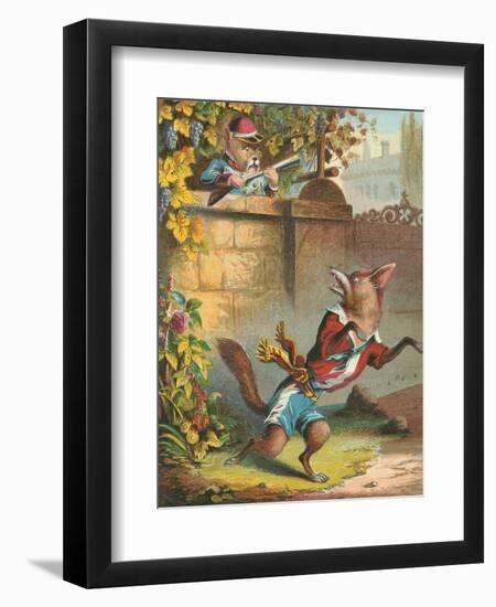 Aesop's Fables, Sour Grapes-null-Framed Art Print