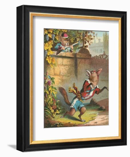 Aesop's Fables, Sour Grapes-null-Framed Art Print