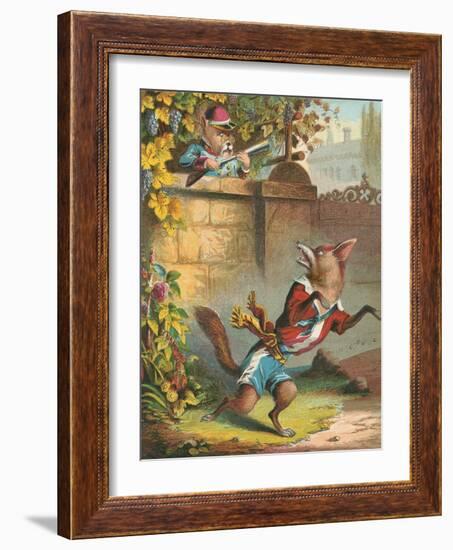 Aesop's Fables, Sour Grapes-null-Framed Art Print