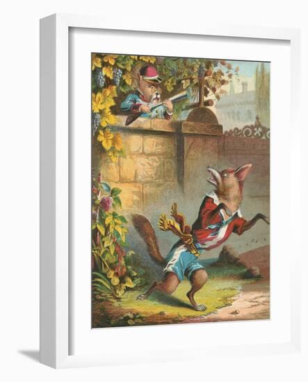 Aesop's Fables, Sour Grapes-null-Framed Art Print