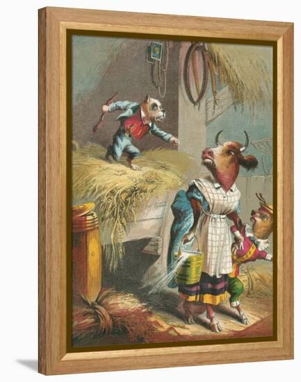 Aesop's Fables, the Dog in the Manger-null-Framed Stretched Canvas