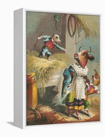 Aesop's Fables, the Dog in the Manger-null-Framed Stretched Canvas