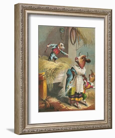 Aesop's Fables, the Dog in the Manger-null-Framed Art Print