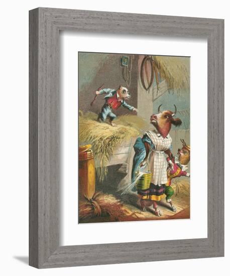 Aesop's Fables, the Dog in the Manger-null-Framed Art Print