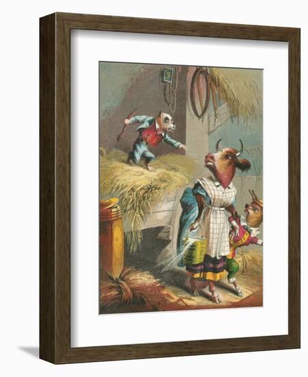 Aesop's Fables, the Dog in the Manger-null-Framed Art Print