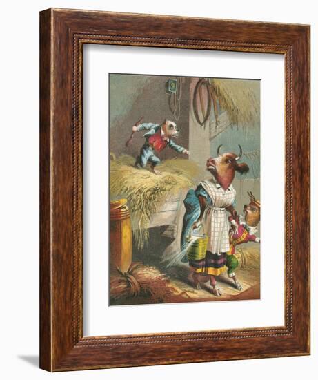 Aesop's Fables, the Dog in the Manger-null-Framed Art Print