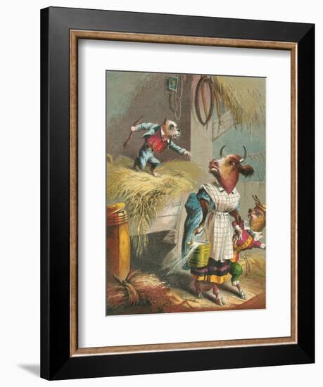 Aesop's Fables, the Dog in the Manger-null-Framed Art Print