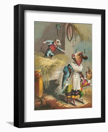 Aesop's Fables, the Dog in the Manger-null-Framed Art Print