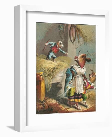 Aesop's Fables, the Dog in the Manger-null-Framed Art Print