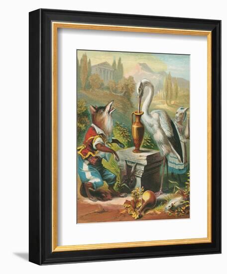 Aesop's Fables, the Fox and the Stork-null-Framed Premium Giclee Print