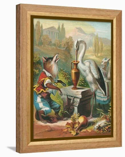 Aesop's Fables, the Fox and the Stork-null-Framed Stretched Canvas