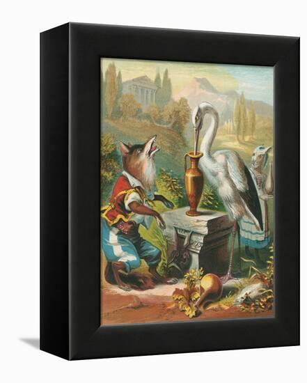 Aesop's Fables, the Fox and the Stork-null-Framed Stretched Canvas
