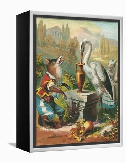 Aesop's Fables, the Fox and the Stork-null-Framed Stretched Canvas