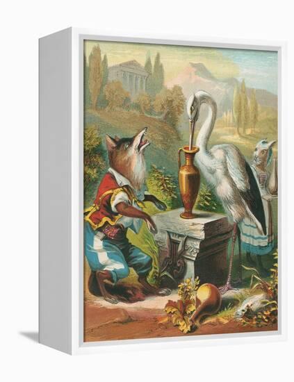 Aesop's Fables, the Fox and the Stork-null-Framed Stretched Canvas