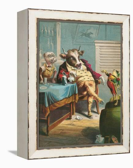 Aesop's Fables, the Ox and the Frogs-null-Framed Stretched Canvas