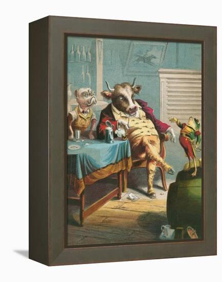Aesop's Fables, the Ox and the Frogs-null-Framed Stretched Canvas