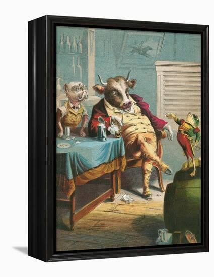 Aesop's Fables, the Ox and the Frogs-null-Framed Stretched Canvas