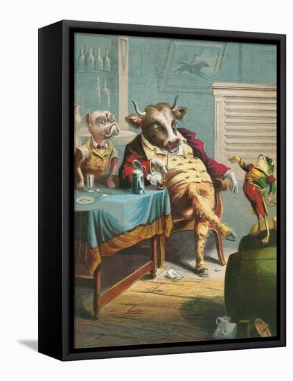 Aesop's Fables, the Ox and the Frogs-null-Framed Stretched Canvas