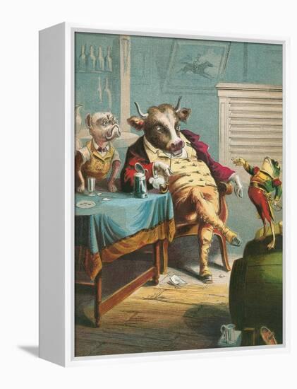 Aesop's Fables, the Ox and the Frogs-null-Framed Stretched Canvas