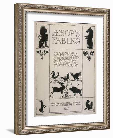 Aesop, Title Page, Rackham-Arthur Rackham-Framed Art Print