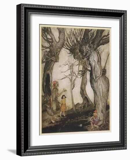 Aesop, Trees and the Axe-Arthur Rackham-Framed Art Print