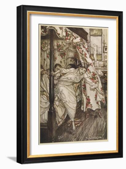 Aesop, Venus and the Cat-Arthur Rackham-Framed Art Print