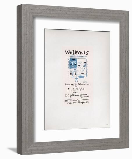 AF 1958 - Vallauris 10 ans de céramique-Pablo Picasso-Framed Collectable Print