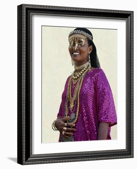 Afar Girl from Sultanate of Tadjoura Wears Exotic Gold Jewellery for Marriage-Nigel Pavitt-Framed Photographic Print